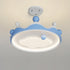 Contemporary Creative Kids Crown Iron Plastic LED Semi-Flush Mount Ceiling Light For Bedroom