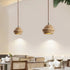 Traditional Japanese Natural Fruit Shell Design 1-Light Pendant Light For Dining Room