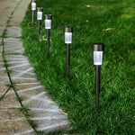 Modern Minimalist Waterproof Solar Cylinder Plastic Stainless Steel LED Landscape Light For Garden