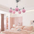 Modern Minimalist Round Ball Glass Iron 5/8 Light Chandelier for Living Room