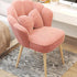 Modern Minimalist Square Petal Fabric Wood Metal Vanity Stool Backrest For Bedroom