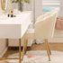 Modern Minimalist Square Petal Fabric Wood Metal Vanity Stool Backrest For Bedroom