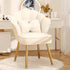 Modern Minimalist Square Petal Fabric Wood Metal Vanity Stool Backrest For Bedroom