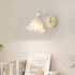 Traditional French Iron Glass Flower 1-Light Wall Sconce Lamp For Bedroom