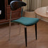 Traditional Vintage Square Metal Fabric Foam Dining Chair Four Legs Backrest For Dining Room