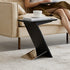 Modern Minimalist Rectangular Z-Shape Wood Metal End Table For Living Room