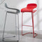 Contemporary Scandinavian ABS Steel Geometric Curved Bar Stool Backrest Footrest For Kitchen