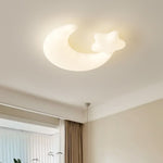 Contemporary Creative Kids Star Moon Iron PE LED Flush Mount Ceiling Light For Bedroom