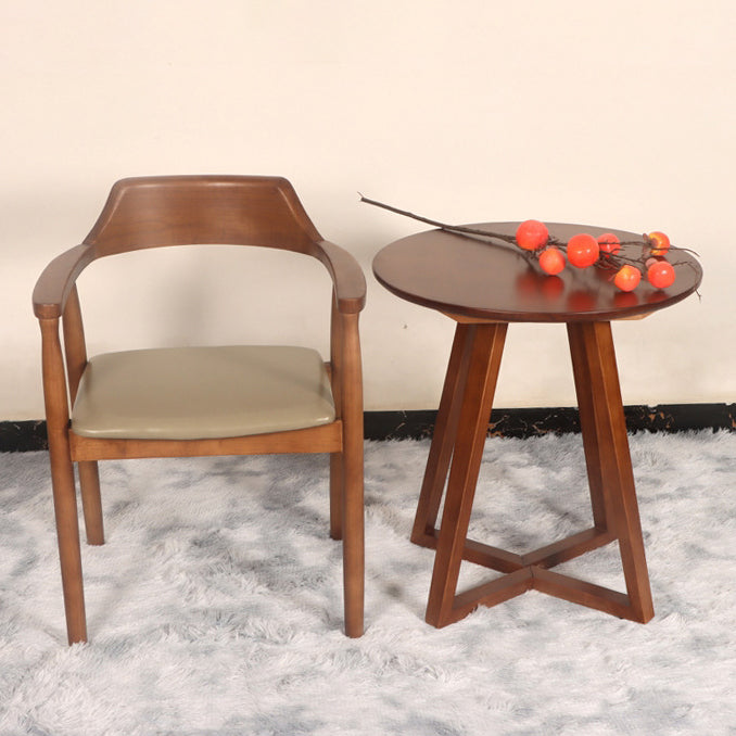 Modern Simplicity Round V-Shape Leg Rubber Wood Dining Table For 2/4 Seats