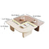 Modern Minimalist Square Rectangular Medium Density Fiberboard Coffee Table Combinable For Living Room