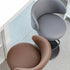 Modern Minimalist Round Fabric Stainless Steel Bar Stool Backrest For Dining Room