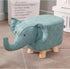 Contemporary Creative Fabric Elephant Shape Wood Legs Low Stool For Living Room