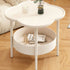 Modern Simplicity Four-Leaf Clover Round PP End Table 2-Tier For Living Room