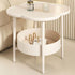 Modern Simplicity Four-Leaf Clover Round PP End Table 2-Tier For Living Room