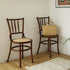 Traditional Vintage Round Wood Rattan Chair Backrest Armless For Living Room