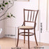 Traditional Vintage Round Wood Rattan Chair Backrest Armless For Living Room