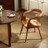 Contemporary Scandinavian Round Back Solid Wood Dining Chair Backrest Armrest For Dining Room