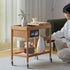 Contemporary Scandinavian Rectangular Wood Glass Coffee Table 2-Tier For Living Room