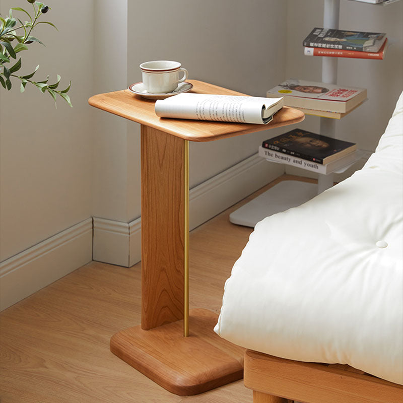 Modern Minimalist Square Wood End Table For Living Room