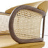 Traditioanal Vintage Weaving Leather Ash Wood Rattan Sponge Square Hug Dining Chair Backrest Armrest For Dining Room