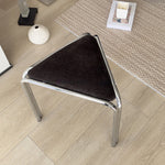 Modern Minimalist Triangle Fabric Stainless Steel Vanity Stool Backless Armless For Bedroom