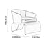 Modern Minimalist Square Trapezoidal Backrest Velvet Iron Accent Chair For Living Room