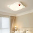 Contemporary Creative Kids Ruffled Egg Shaped Square Iron PE LED Flush Mount Ceiling Light For Bedroom