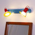 Contemporary Creative Childlike Colorful Geometric Iron 2-Light Mirror Front Wall Sconce Lamp For Bedroom