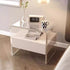 Modern Minimalist Rectangular Acrylic Wood Metal Nightstand 1-Shelf For Bedroom