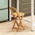 Modern Minimalist Round Square Bamboo Bar Stool Backrest Armless For Dining Room