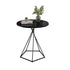 Modern Eclectic Round Iron Rock Slab Coffee Table 1-Tier For Living Room