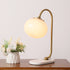 Contemporary Scandinavian Round Glass Iron Marble 1-Light Table Lamp For Living Room