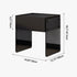 Modern Minimalist Rectangular Wood Plank Glass Nightstand 1-Drawer For Bedroom