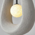 Traditional Japanese Iron Polystyrene Teardrop Shape 1-Light Pendant Light For Dining Room