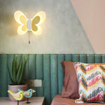 Contemporary Creative Acrylic Butterfly Design Iron LED Wall Sconce Lamp For Bedroom