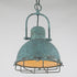 Traditional Rustic Distressed Iron Semicircular Shade 1-Light Pendant Light For Dining Room