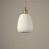 Contemporary Nordic Irregular Cylinder Stripe Ceramic Copper 1-Light Pendant Light For Living Room