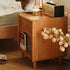 Contemporary Retro Solid Wood Cube Nightstand 1-Drawer Storage Cabinet For Bedroom