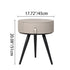 Modern Luxury Round Microfiber Leather Solid Wood Metal Nightstand 1-Drawer For Bedroom