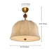 Traditional French Exquisite Printed Fabric Round Shade Ash Ball 1-Light Semi-Flush Mount Ceiling Light For Living Room