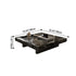 Modern Simplicity Square Slate Stainless Steel Wood Coffee Table 1-Tray For Living Room