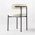 Modern Minimalist Round Velvet Upholstered Stainless Steel Tubular Legs Dining Chair Backrest Armless For Dining Room