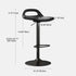 Modern Minimalist Square PP Plastic Metal Bar Stool Low Backrest For Dining Room