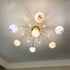 Contemporary Creative Planet Kids Iron Glass 13-Light Semi-Flush Mount Ceiling Light For Bedroom