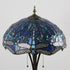 Traditional Tiffany Mediterranean Dragonfly Stained Glass Dome Shade 2-Light Standing Floor Lamp For Home Office