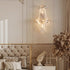 Modern Luxury Tassel Inverted Triangle Hardware Crystal 3-Light Wall Sconce Lamp For Living Room