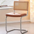 Contemporary Vintage Square Rattan Leather Iron Chair Backrest For Living Room