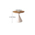 Modern Minimalist Round Cone Wood Steel End Table 1-Tier For Living Room