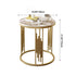 Contemporary Scandinavian Round Cylindrical Rock Slab Carbon Steel End Table For Living Room