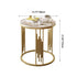 Contemporary Scandinavian Round Cylindrical Rock Slab Carbon Steel End Table For Living Room